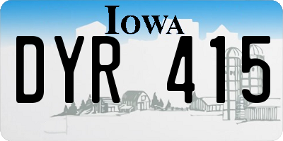 IA license plate DYR415