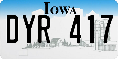 IA license plate DYR417