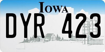 IA license plate DYR423