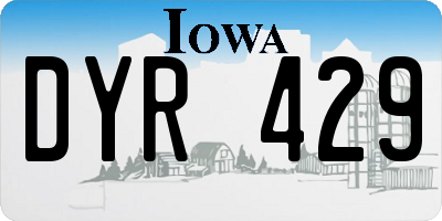 IA license plate DYR429