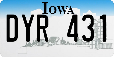 IA license plate DYR431