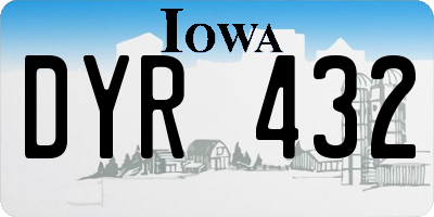 IA license plate DYR432