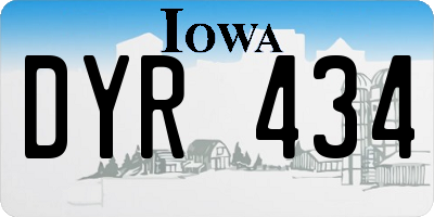 IA license plate DYR434