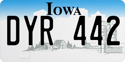 IA license plate DYR442