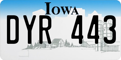 IA license plate DYR443
