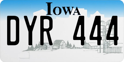 IA license plate DYR444
