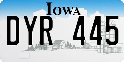 IA license plate DYR445