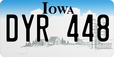 IA license plate DYR448