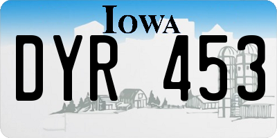 IA license plate DYR453