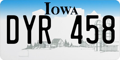 IA license plate DYR458