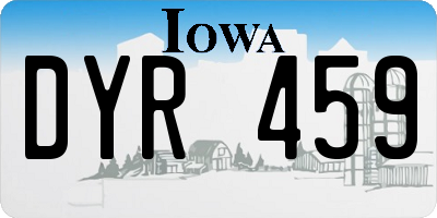 IA license plate DYR459