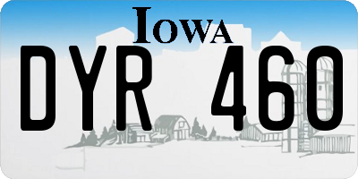 IA license plate DYR460