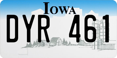 IA license plate DYR461