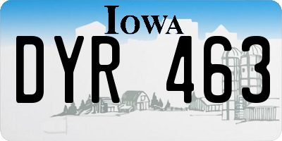 IA license plate DYR463