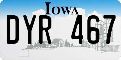 IA license plate DYR467