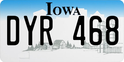 IA license plate DYR468