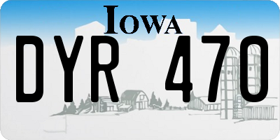 IA license plate DYR470