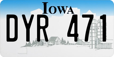IA license plate DYR471