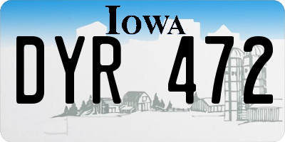 IA license plate DYR472