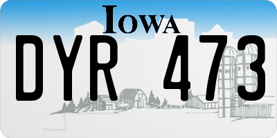 IA license plate DYR473