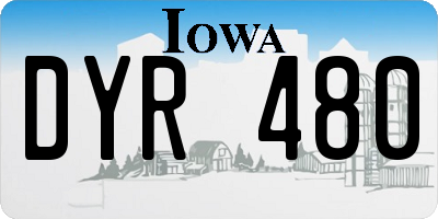 IA license plate DYR480