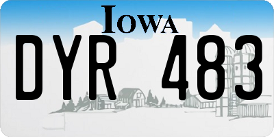 IA license plate DYR483