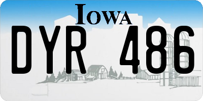 IA license plate DYR486
