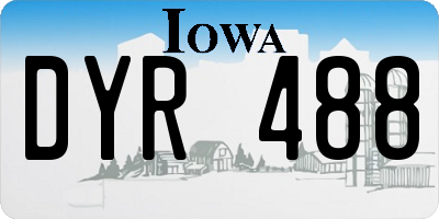 IA license plate DYR488