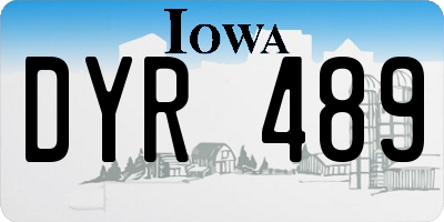 IA license plate DYR489