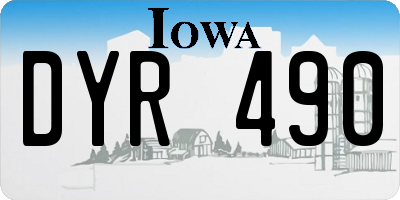 IA license plate DYR490