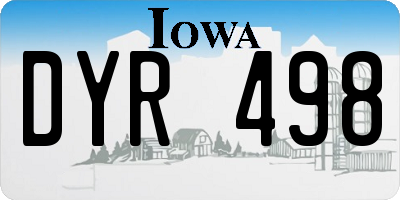 IA license plate DYR498