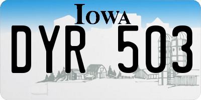 IA license plate DYR503