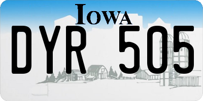 IA license plate DYR505