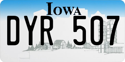 IA license plate DYR507
