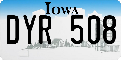 IA license plate DYR508