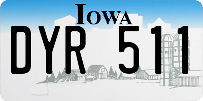 IA license plate DYR511