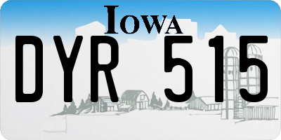 IA license plate DYR515