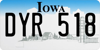 IA license plate DYR518