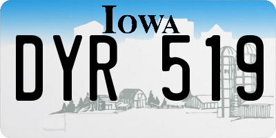 IA license plate DYR519