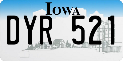 IA license plate DYR521