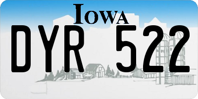 IA license plate DYR522