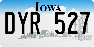 IA license plate DYR527