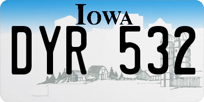 IA license plate DYR532
