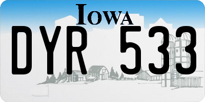 IA license plate DYR533