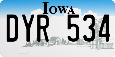 IA license plate DYR534