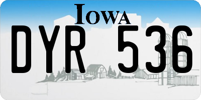 IA license plate DYR536