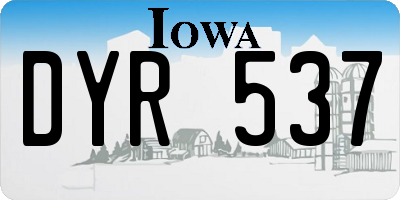 IA license plate DYR537