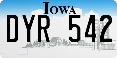 IA license plate DYR542