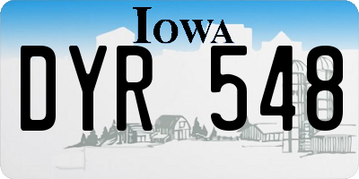 IA license plate DYR548