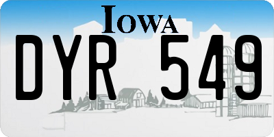 IA license plate DYR549